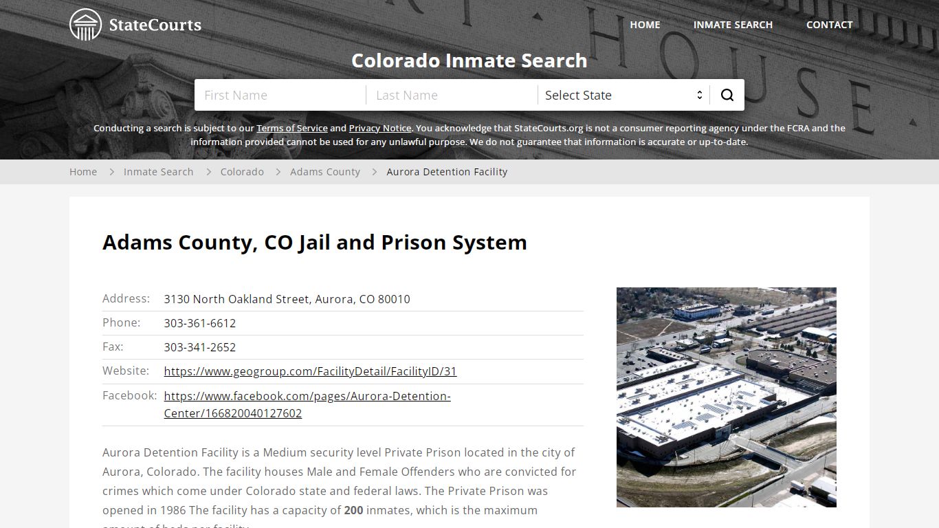 Aurora Detention Facility Inmate Records Search, Colorado ...